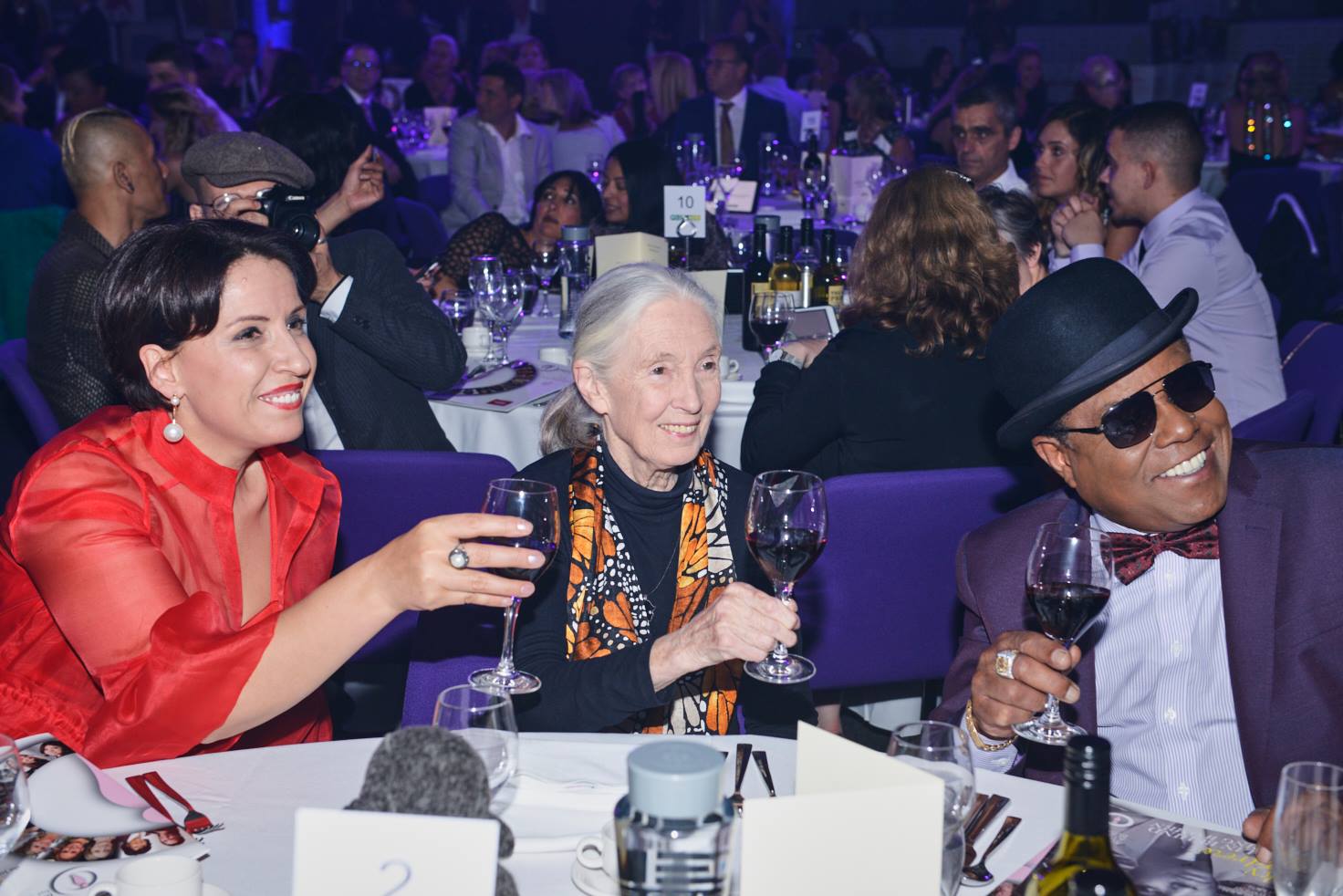 Mirela Sula with Jane Goodalle and Tito Jackson